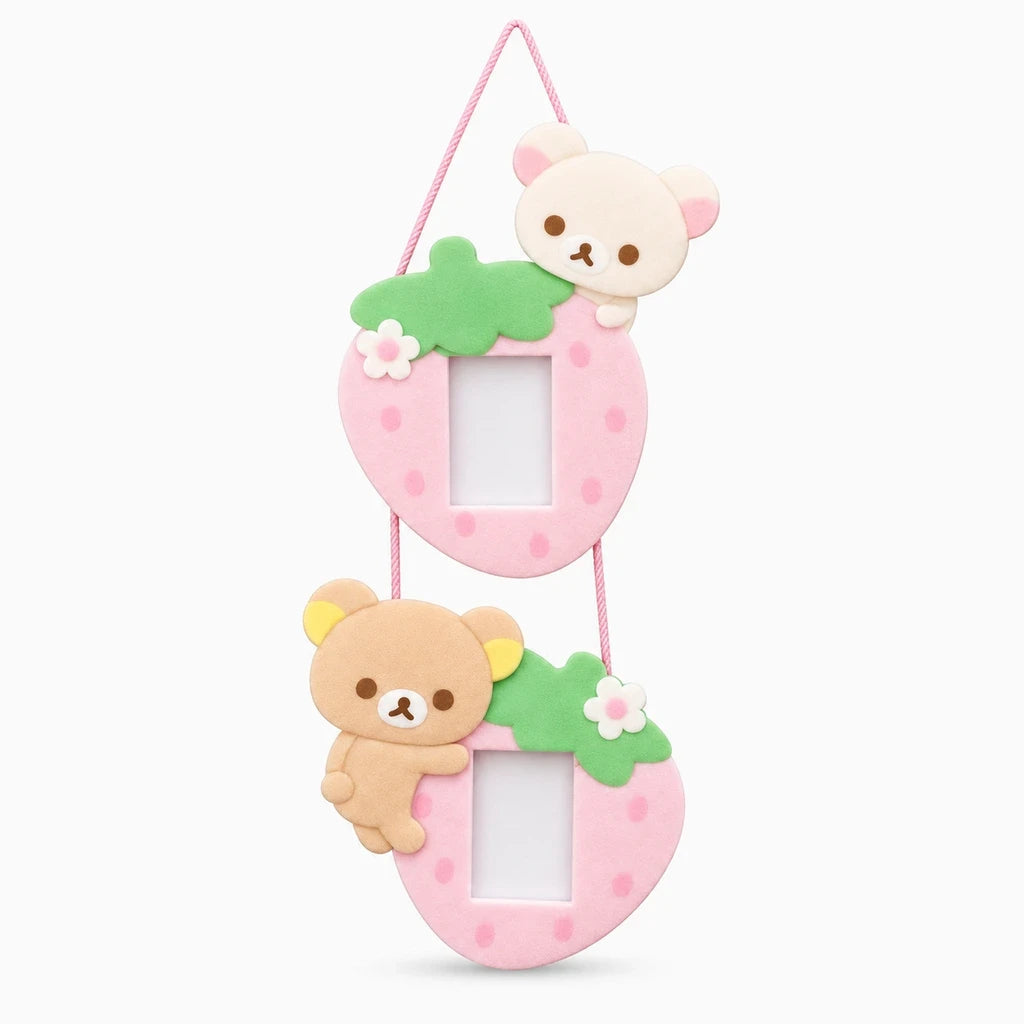 Deco mural chambre bebe rose pastel représentant fraise et peluche