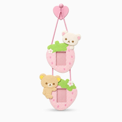 Cadre photo mural ludique chambre bebe avec motifs ourson et fruit