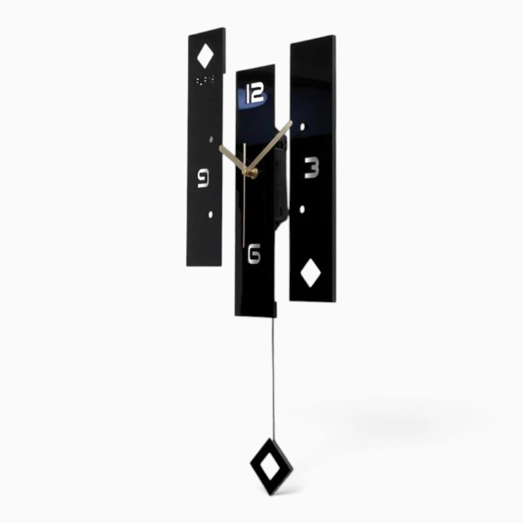Horloge murale surdimensionnée avec cadran graphique et mécanisme silencieux