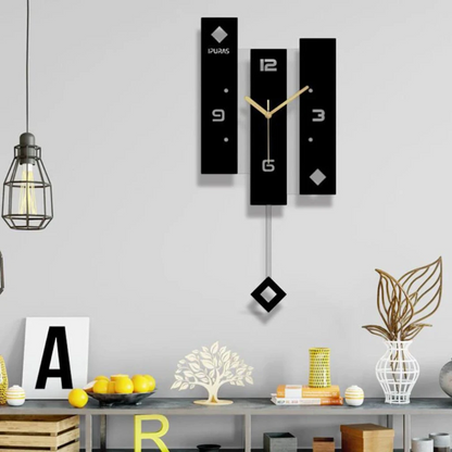 Grosse horloge décorative pivotante en acrylique avec aiguilles minimalistes