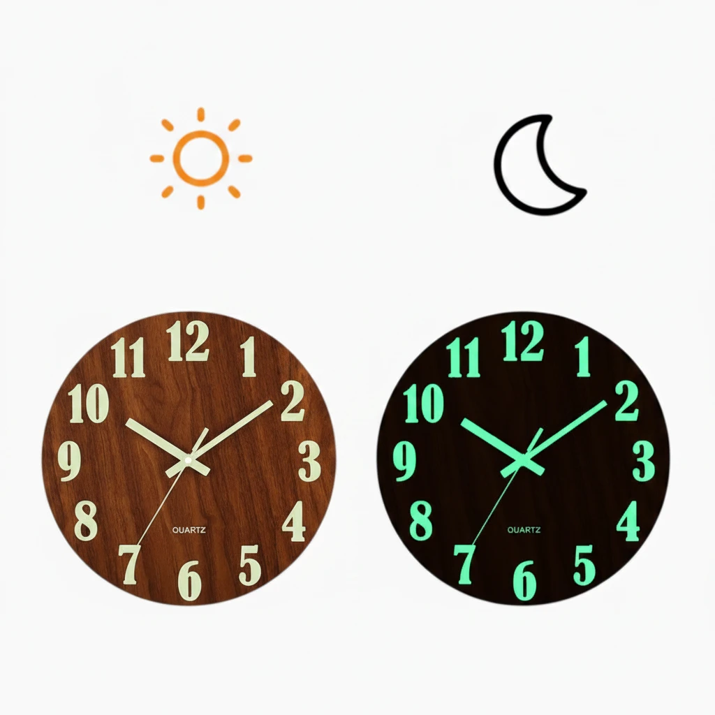 Détail du cadran de l'horloge murale design luxe avec aiguilles élégantes