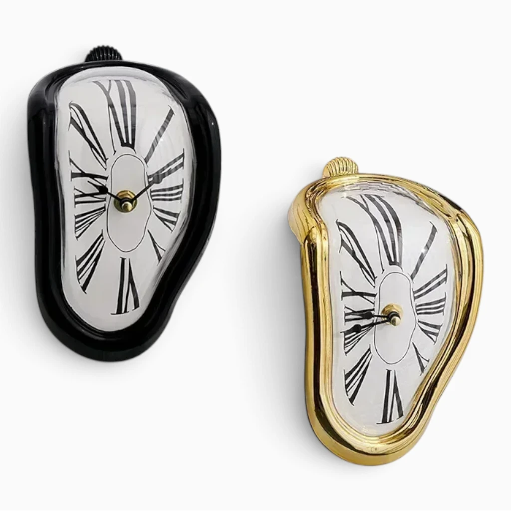 Pendule noire design avec silhouette organique et fluide