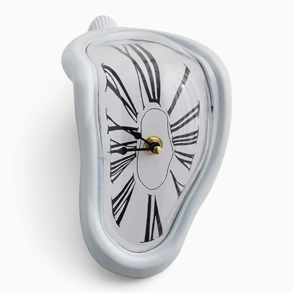 Montre murale noire design aux courbes géométriques et épurées