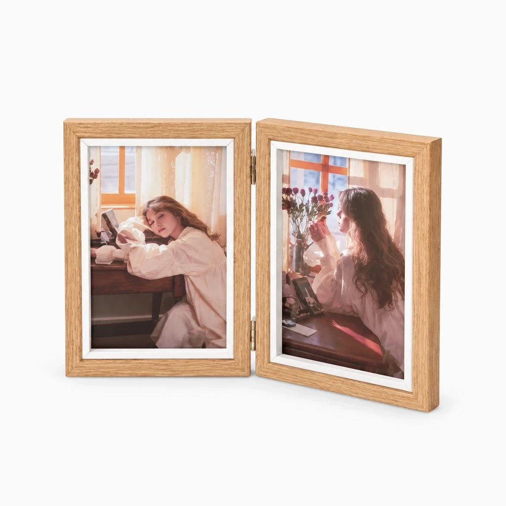 Cadre bois multi-volets avec charnières pour afficher plusieurs photos en accordéon