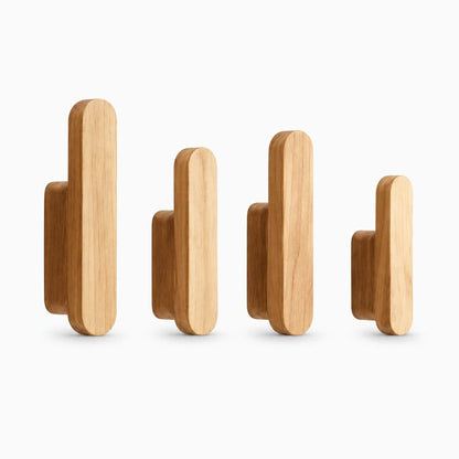 Support mural pour manteaux et accessoires, structure épurée en bois