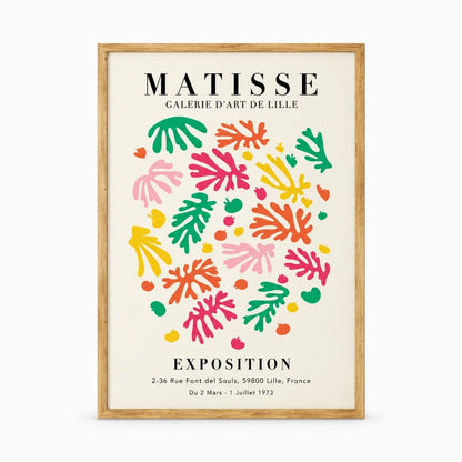 Composition abstraite fleur avec motifs végétaux et contrastes de teintes
